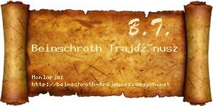 Beinschroth Trajánusz névjegykártya
